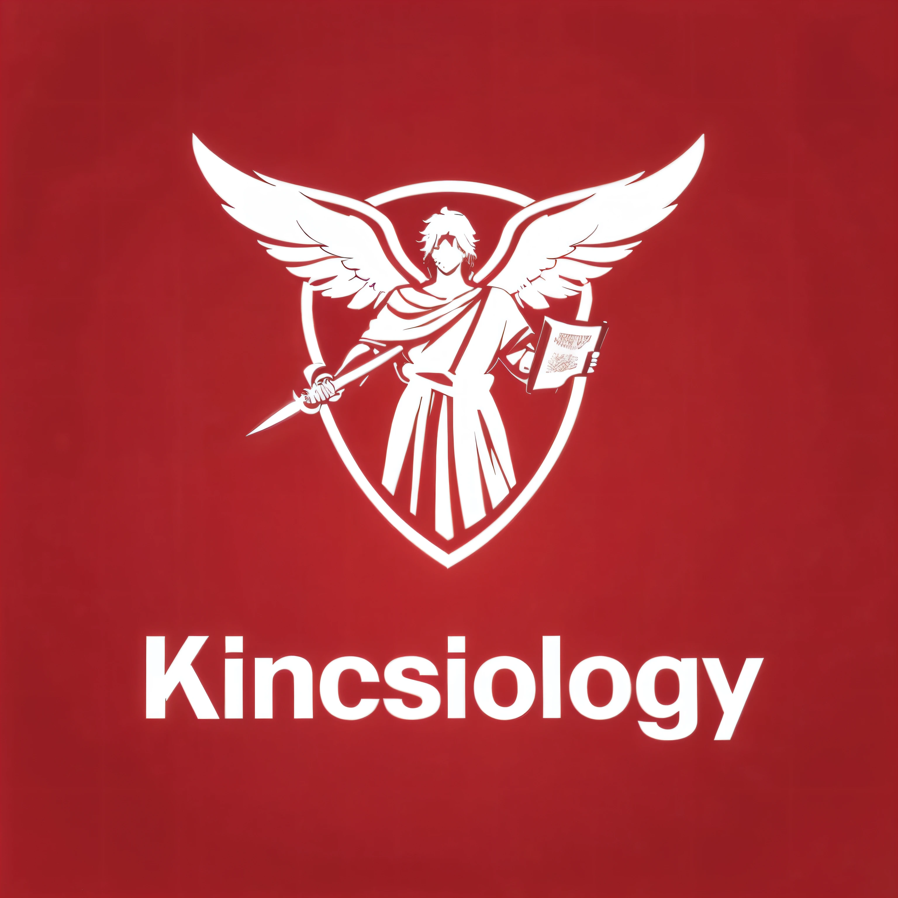 a image of a male strong mascule angel holding a sword in one hand and a bible in other, its a church icon, icon details only