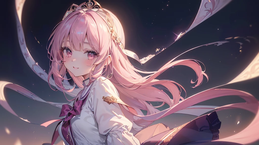 Aurelia,(((Highest quality、masterpiece、Ultra-fine、Ultra-fine、Exquisite、16K、Full HD,Asahi,high school girl,))) 、Dark Eyes、Long eyelashes、White skin、(Pale pink lips、Pale pink cheeks、thin and long)、 ((cute)) ((One person)) 、((The best smile)) 、(Wide Shot、epic proportion)、
