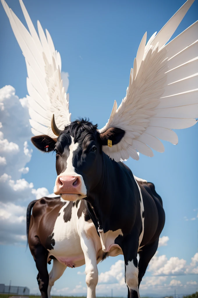 A cow with wings