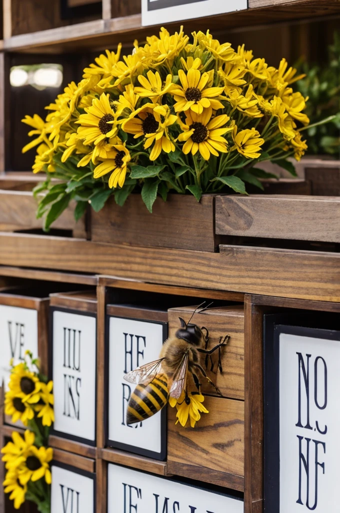 I want a logo for a store to have 4 bees