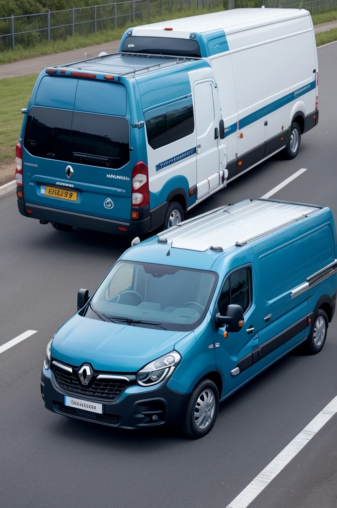 Create a Renault master 2024, ambulance, in blue bodywork color, with the company name written Futuro Medical Emergencies