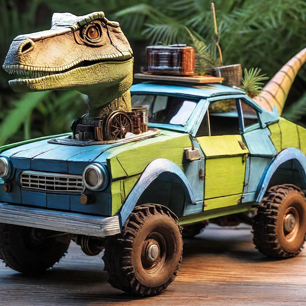 make a totally old car from the dinosaur era