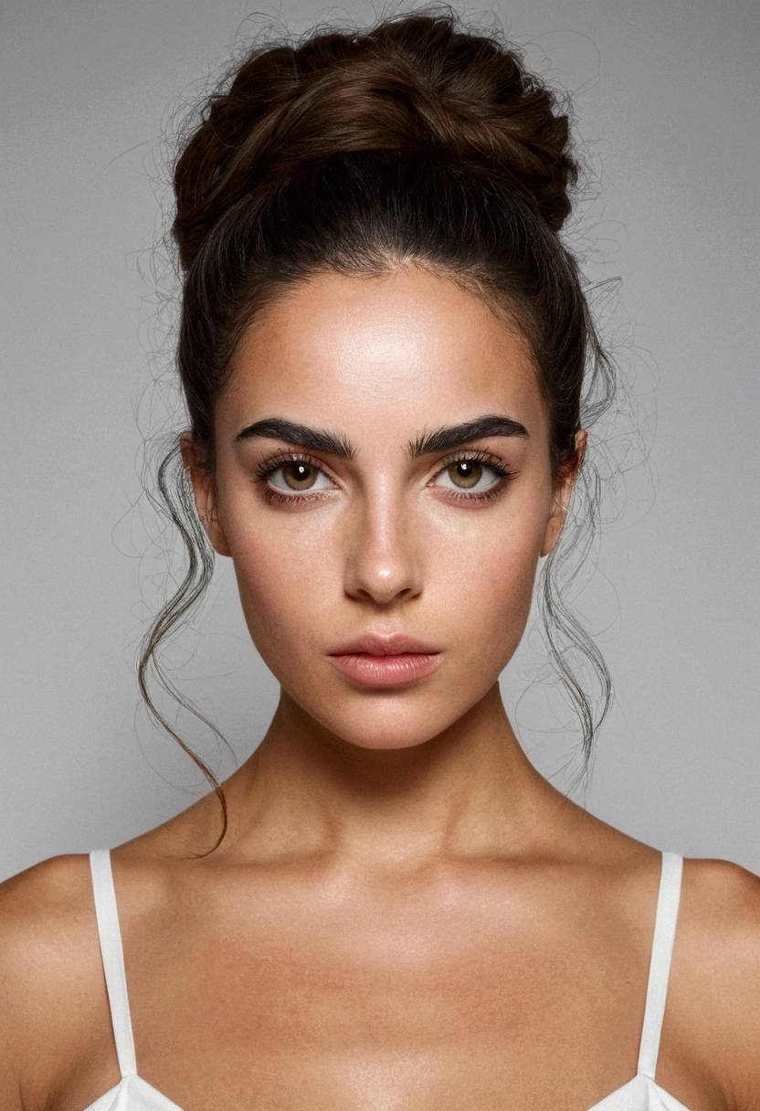 femme de type hispanique dans un corps sain mince avec une belle poitrine, le visage est symétrique avec des yeux pétillant. Elle inspire confiance et est hyper réaliste, elle est habillé d'une robe d'été