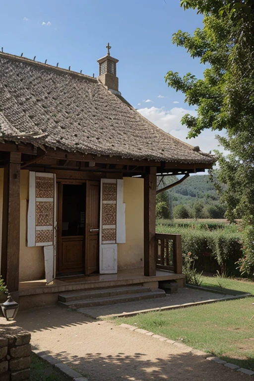 Paysage bhoutanais traditionnel 