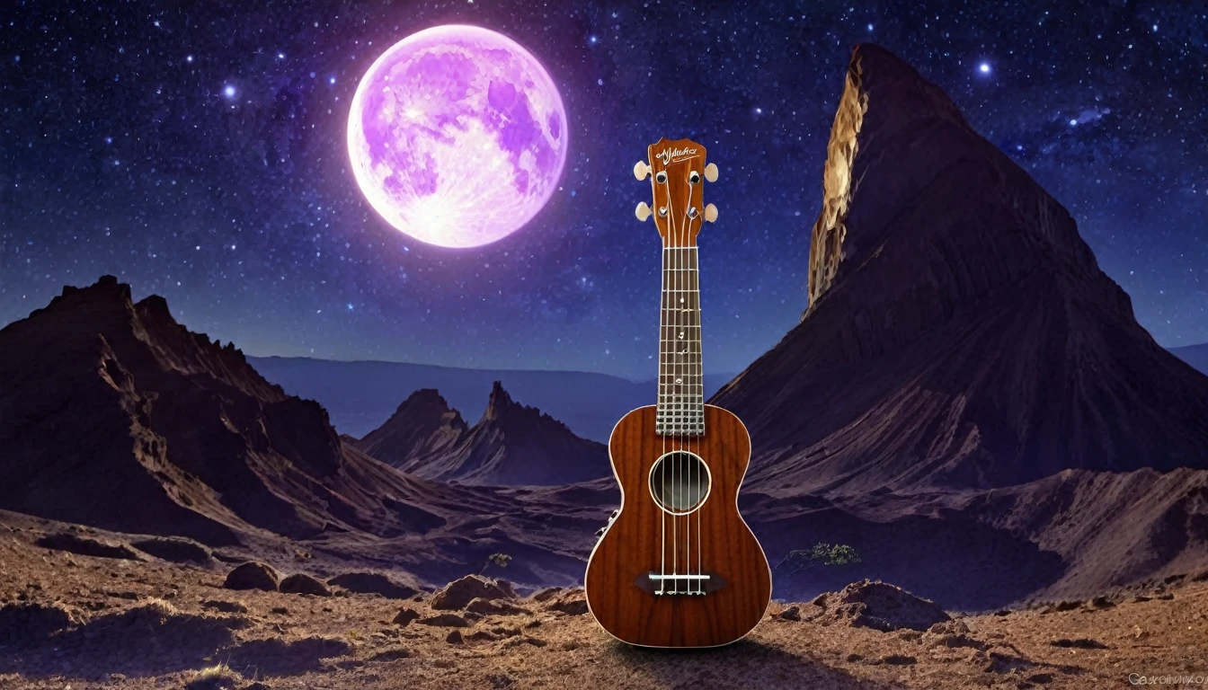 Ukulele, por Genevieve Naylor (planet Venus in the background)