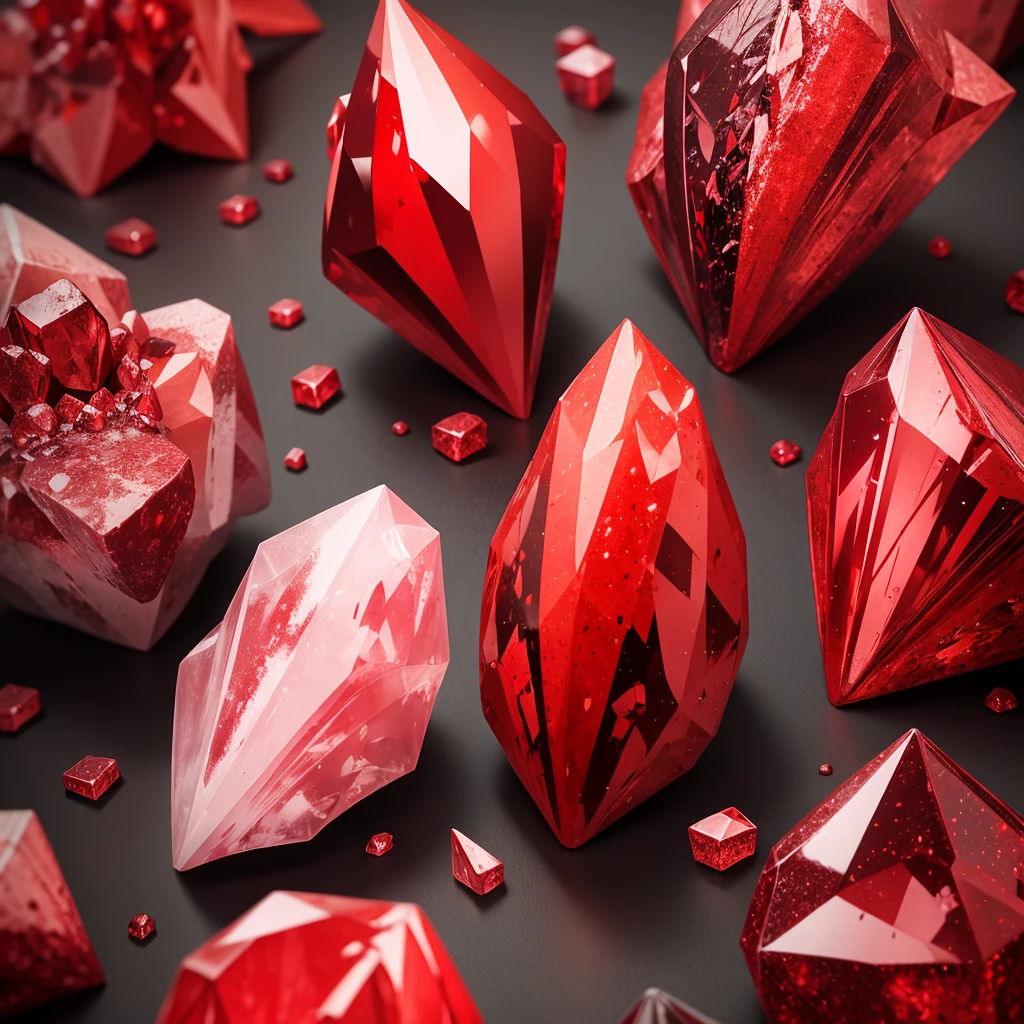 crystallized mineral, Red color,