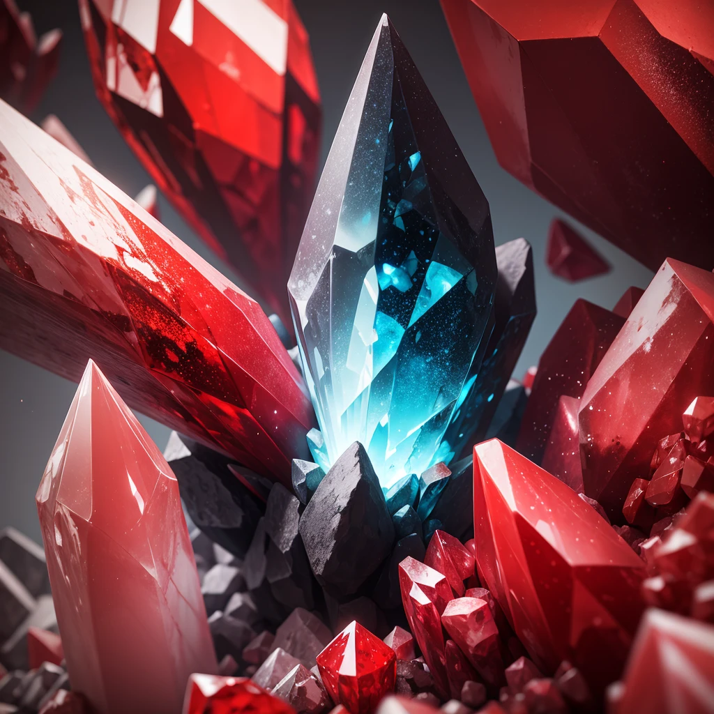 crystallized mineral, Red color,