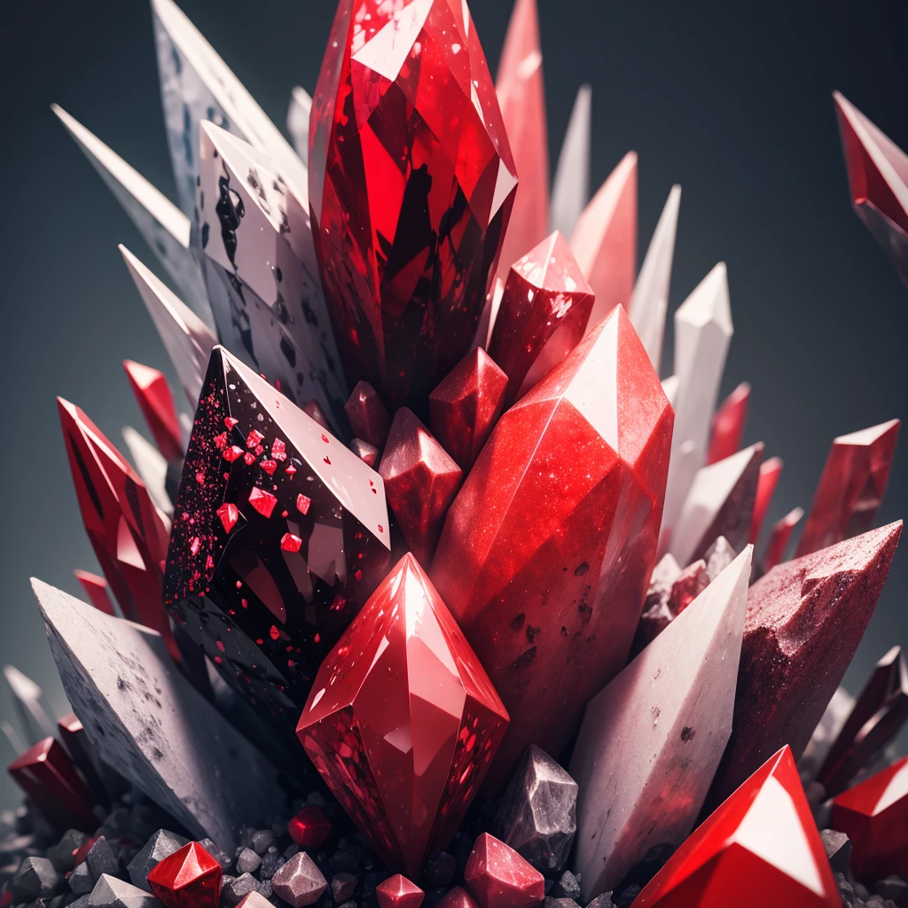 crystallized mineral, Red color,