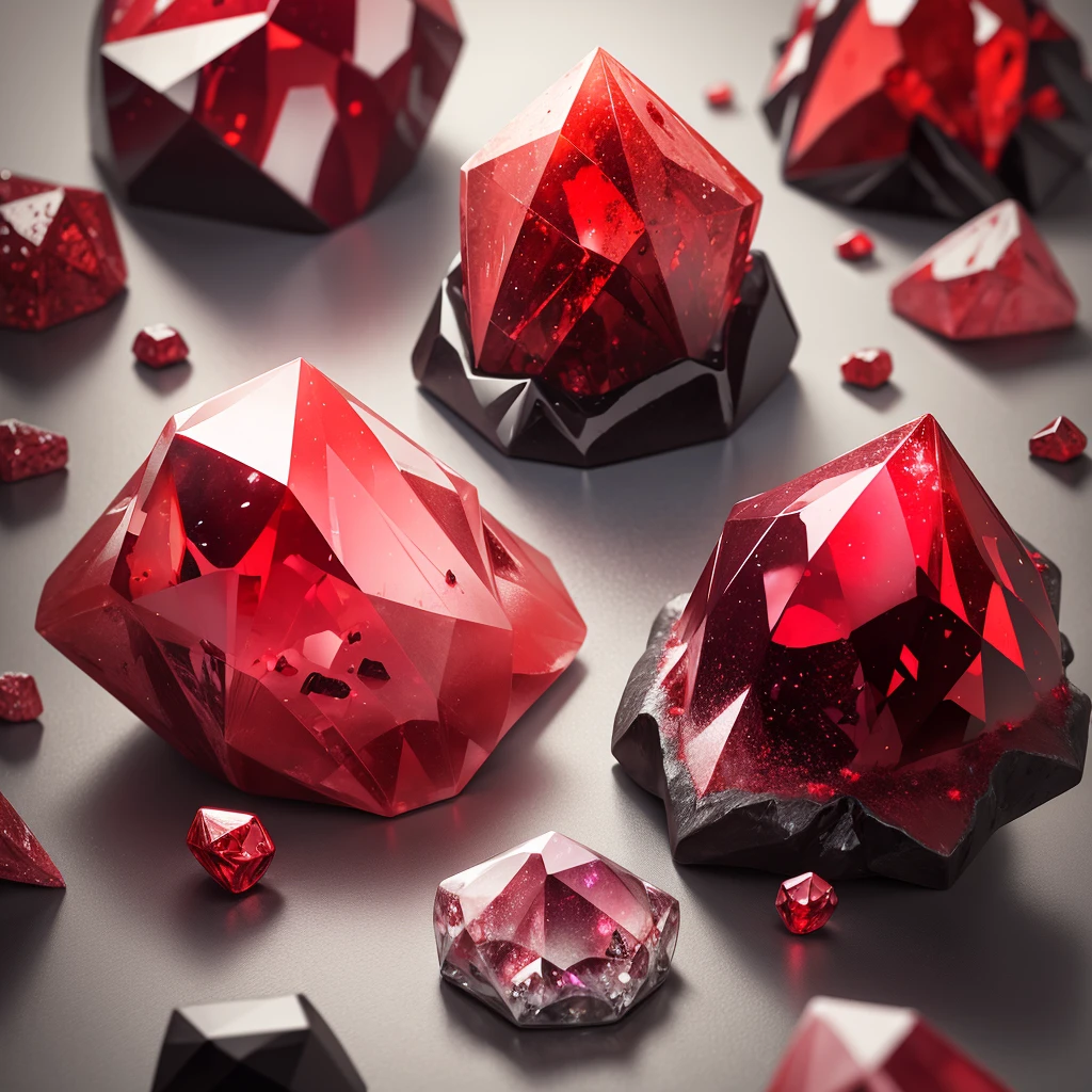 crystallized mineral, Red color,