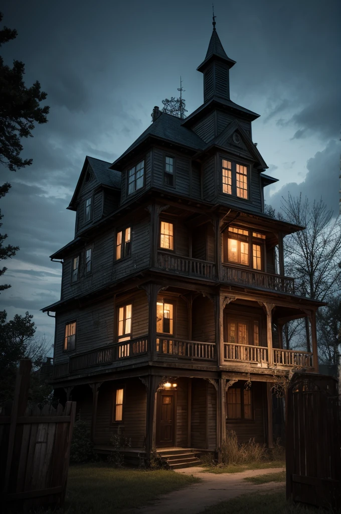 Haunted house with spirits
