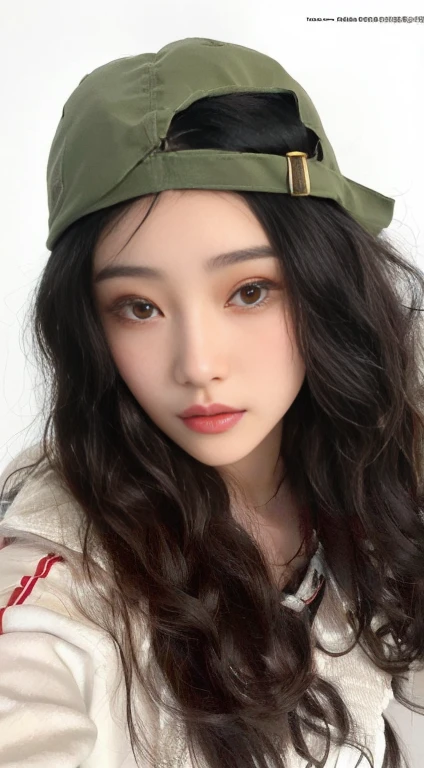 a closeup of a woman with long hair and a hat, Yoshitomo Nara, dilraba dilmurat, with a cute face - fine, chiho, chen xintong, Sha Xi, Xision Wu, motto hole, Marin Kitagawa, Beautiful face of Japanese girls, pretty-face-fine girl