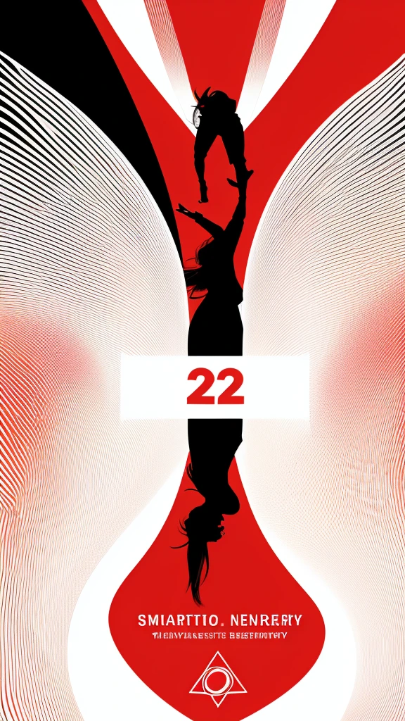 masterpiece,best quality,A Anime girl , dynamic poses, central figure silhouette. Digital illustration. Red, black, white color scheme. Dramatic composition, multiple character layers. Abstract background, swirling red patterns. Contrasting white lines, sharp angles. Central yellow star symbol. Glowing white eyes on foreground character. Manga-style shading, flat color areas. High contrast lighting, anniversary anthology cover art. Bold graphic design, symmetrical layout. Action-packed scene, energetic linework