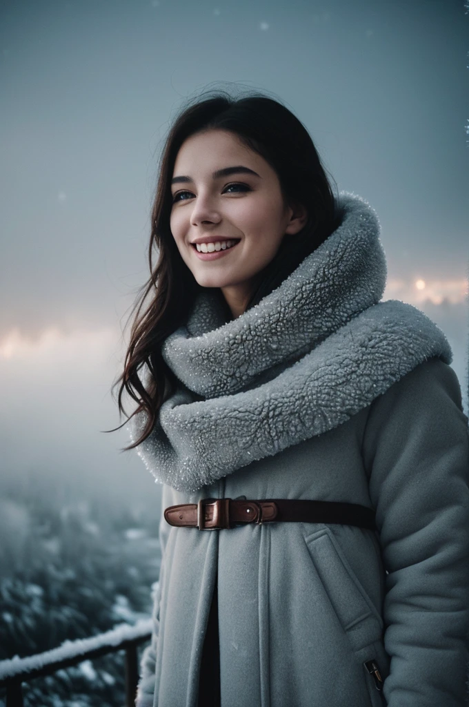 EmilyR_SoloTI_v1,
(happy,smile), (In layers of heavy, fur-lined clothing with a thick scarf and insulated gloves, for a look of warmth and resilience), (A snow-covered landscape, with icy winds howling and frost clinging to every surface, an atmosphere of biting cold and harsh survival:1.3), (seductive:1.3),(analog, cinematic, film grain, hazy atmosphere, cinematic shot:1.3),
epiCPhoto