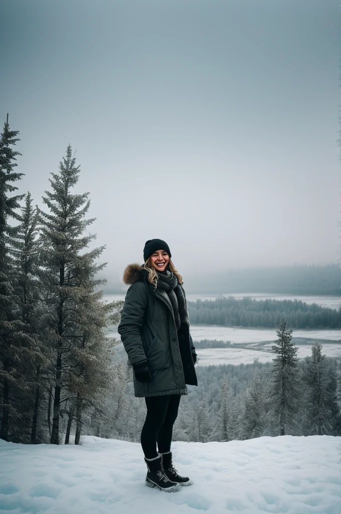 EmilyR_SoloTI_v1,
(happy,smile), (In layers of heavy, fur-lined clothing with a thick scarf and insulated gloves, for a look of warmth and resilience), (A snow-covered landscape, with icy winds howling and frost clinging to every surface, an atmosphere of biting cold and harsh survival:1.3), (seductive:1.3),(analog, cinematic, film grain, hazy atmosphere, cinematic shot:1.3),
 epiCPhoto