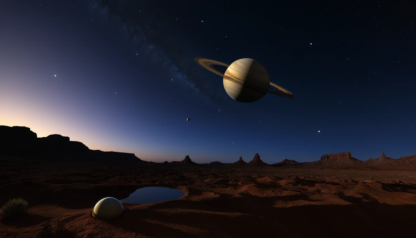 Ukulele, por Genevieve Naylor (madrugada; Planet Venus, marte, Pluto, saturn in the background); HD image
