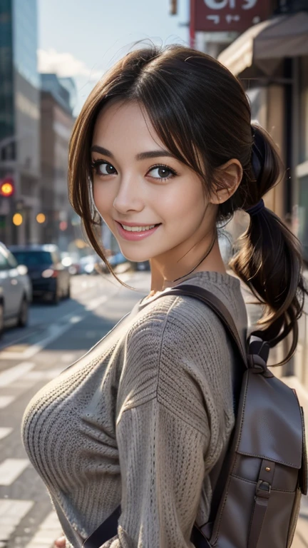 07:05:36
((Highest quality, 8k, masterpiece: 1.3)), 21 years old, Realistic, Beautiful Eyes, Wearing a white T-shirt, Colorful Hair, ponytail, Viewer discretion, Meeting in the city, ((Carry a backpack)), Hands raised and waving, chest, Model standing、Tabletop, Photorealistic, finely, High resolution, 8k wallpaper, Perfect dynamic composition, 美しくてBeautiful Eyes, Medium brown hair, Random sexy poses,Random Situation、(Tight grey knitwear)、smile、(Droopy Eyes 1.3)、Look at me and smile、