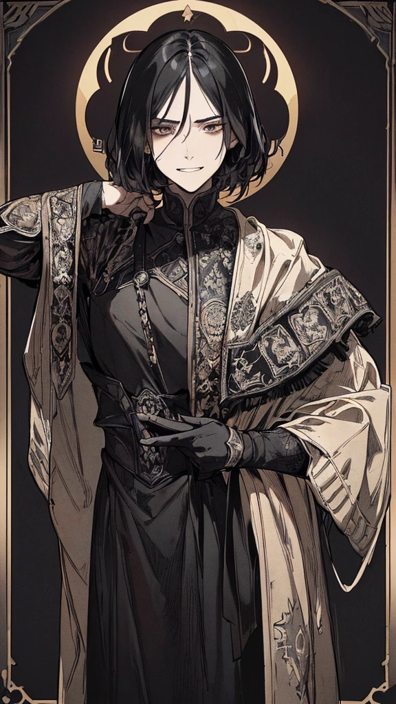 Best quality, (background_detail), high_contrast, detail_original_illustration, warrior, muscular, villain_face, armored, full_body, medieval, crease_brow, young_man, 20s_male, bangs_up, short_hair, dark_stitch_landscape, (dramatic_lighting:1. 25), (shaded_ background:1.2), black_hair, (short black hair:) 1.1 ), large figure, delicate face, evil smile, sharp eyes, black background, (black background:1.5), beautiful line drawing, black and white
Translated with DeepL.com (free version)