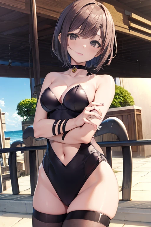 Highest quality , High resolution , Detailed CG , high school girl , short hair , Swimwear , slender , Modest chest , Beautiful small hips , Black Hair , Two limbs , Optimal ratio , Embarrassed expression , Burning cheeks , Ocean , Rocky reefs , A place without people , Nipples are visible , touching one&#39;s own breasts with one&#39;s own hands , facial expression during orgasm , Hiding in the shadows ,