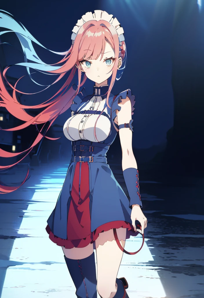 ((sharp focus)),((split-color hair , red hair , light blue hair)),[(cathedral background:1.4)::5],original,(illustration:1.1),(best quality),(masterpiece:1.1),(extremely detailed CG unity 8k wallpaper:1.1), (colorful:0.9),(mid shot:0.95),(full body:1.5),Dynamic angle,(solo:1.2), (girl),((adult)), (detailed beautiful eyes:1.15), (beautiful face:1.15), (glowing red eyes:1.25////),((medium hair)),((split-color hair , red hair , light blue hair)),(high twintails),(chignon),(+perfect hand+:1.21),(Draw an illustration of a gothic girl),(Religious),(slender),(is wearing boots on her feet),((is wearing white maid clothes)),(furious), Lace Off-shoulder lolita fashion,beautiful slender woman,high twintails,full body,mini skirt,((split-color hair , red hair , light blue hair)),((black long boots)),((mini skirt)),((adult)),((dynamic angle)),((split-color hair , red hair , light blue hair)),((split-color hair , red hair , light blue hair)),((black long boots)),((black long boots)),((split-color hair , red hair , light blue hair)),((split-color hair , red hair , light blue hair)),