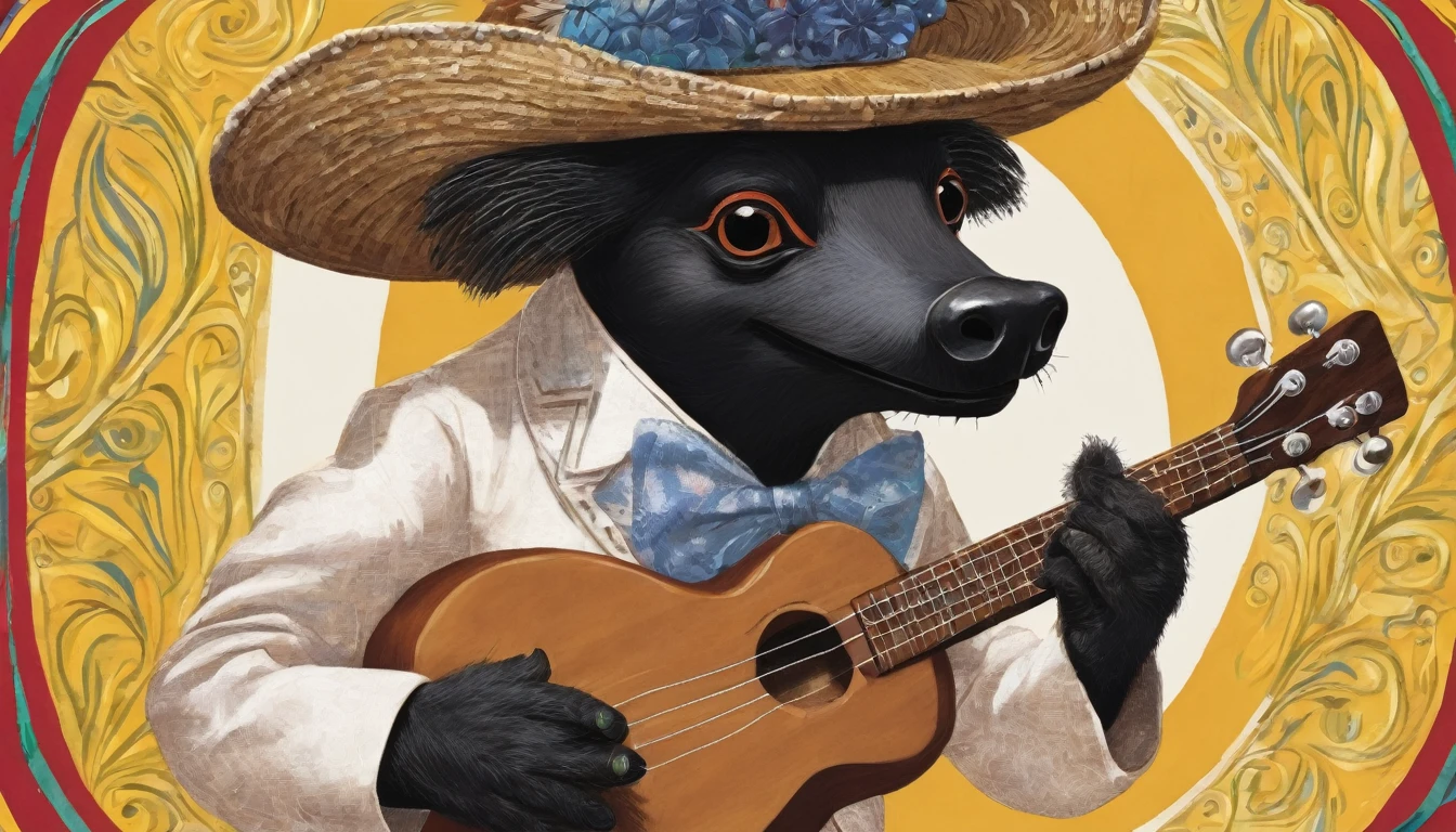 Zé Carioca playing Ukulele, by Genevieve Naylor 