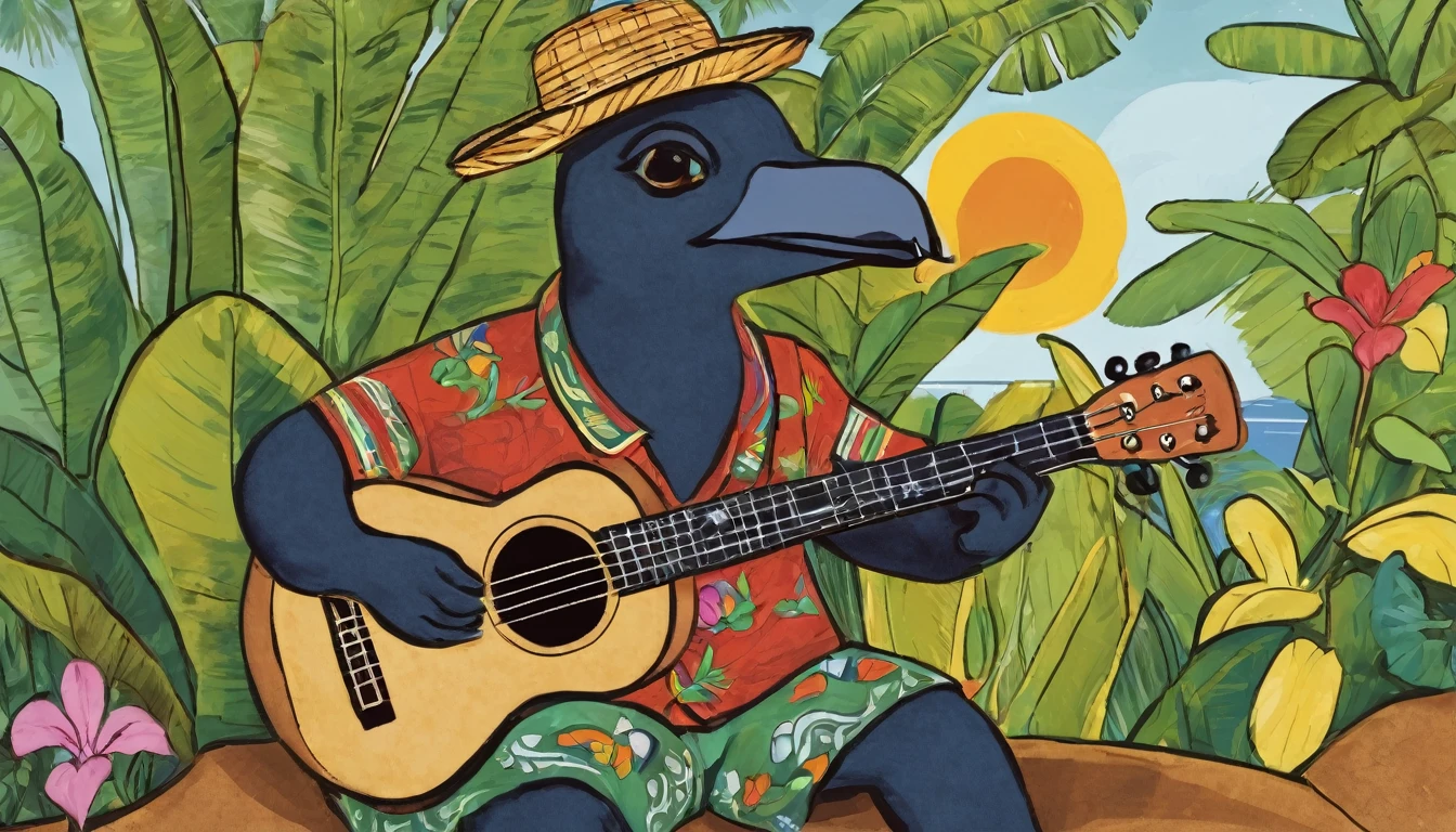 Zé Carioca playing Ukulele, by Genevieve Naylor 