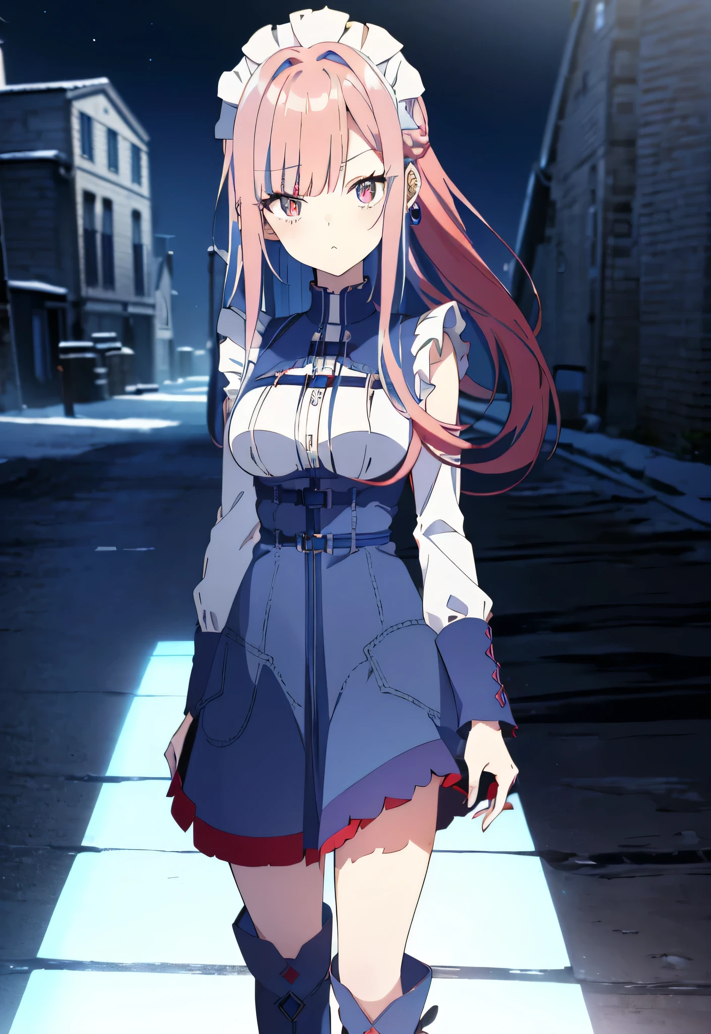 ((sharp focus)),((split-color hair , red hair , light blue hair)),[(cathedral background:1.4)::5],original,(illustration:1.1),(best quality),(masterpiece:1.1),(extremely detailed CG unity 8k wallpaper:1.1), (colorful:0.9),(mid shot:0.95),(full body:1.5),Dynamic angle,(solo:1.2), (girl),((adult)), (detailed beautiful eyes:1.15), (beautiful face:1.15), (glowing red eyes:1.25////),((medium hair)),((split-color hair , red hair , light blue hair)),(high twintails),(chignon),(+perfect hand+:1.21),(Draw an illustration of a gothic girl),(Religious),(slender),(is wearing boots on her feet),((is wearing white maid clothes)),(furious), Lace Off-shoulder ta fashion,beautiful slender woman,high twintails,full body,mini skirt,((split-color hair , red hair , light blue hair)),((black long boots)),((mini skirt)),((adult)),((dynamic angle)),((split-color hair , red hair , light blue hair)),((split-color hair , red hair , light blue hair)),((black long boots)),((black long boots)),((split-color hair , red hair , light blue hair)),((split-color hair , red hair , light blue hair)),