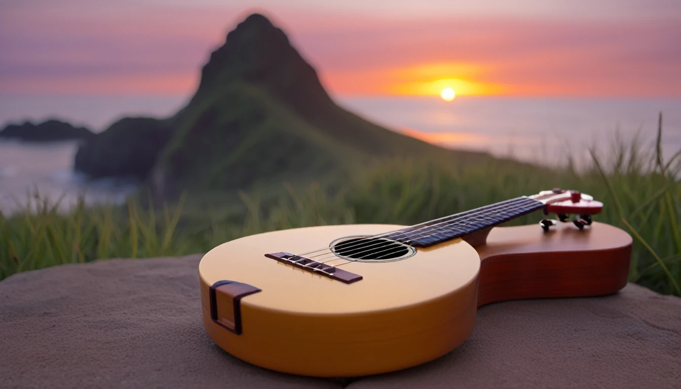 Ukulele, por Genevieve Naylor (sunrise in the background); HD image