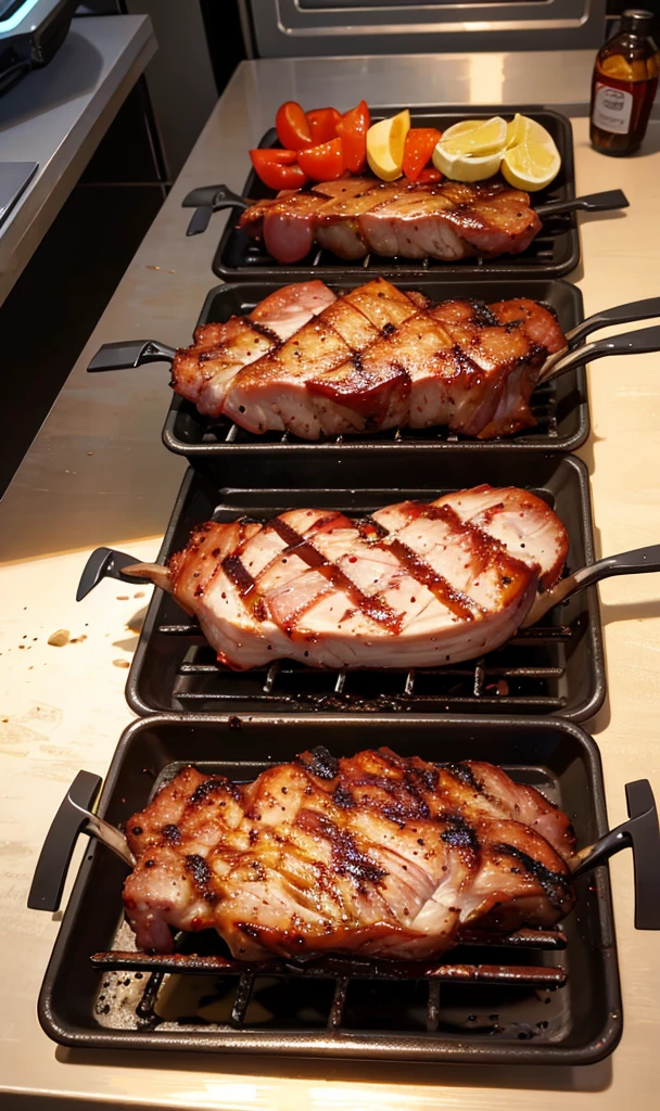 Grilled meat　Charcoal fire　Juicy　looks delicious