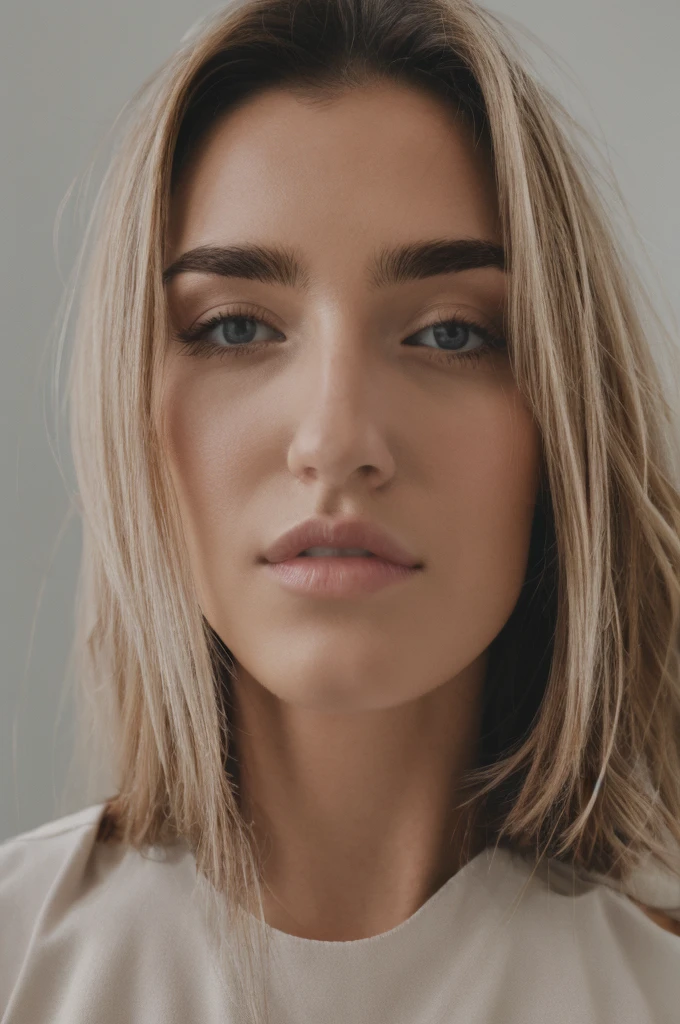 ,((best quality))),8k,((head of&#39;artwork)),(Extremely refined and beautiful), une fille en mode portrait, blonde des dents magnifique, beautiful blue eyes and slightly curly blonde hair (Wavy)