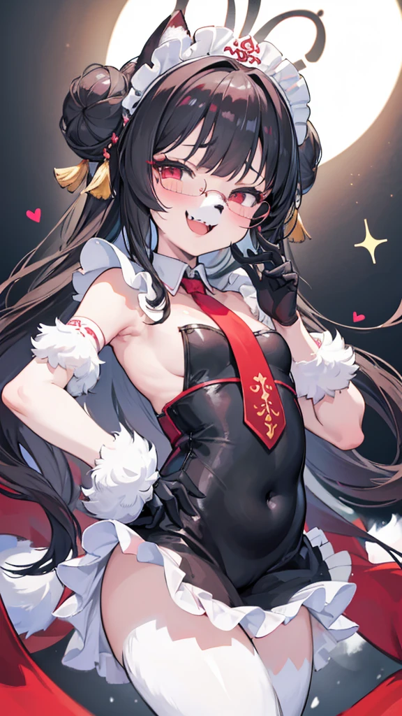 (8K、Highest image quality、highest quality、masterpiece)、detailed face、((one ))、black hair、double bun、blunt bangs、red eyes、evil smile、((grin))、((small breasts))、((red chinese clothes))、bent over、put your hands on your hips、cowboy shot、city background
best quality,best resolution,(fluffy anthro furry :1.6),(young :1.6),cat girl,small breasts,light 
hair,long hair,wavy hair,curvy hair,light grey fur,glistering eyes,sparkle eyes,circle glasses,heart collar,maid outfit,maid headdress,maid gloves,ruffles,beautiful cafe,white light,looking at viewer,full face blush,horny face,smile,heart eyes,heart expression eyes,open mouth,straddle viewer,girl on top,low angle,front view,heavy breath,hands on viewer