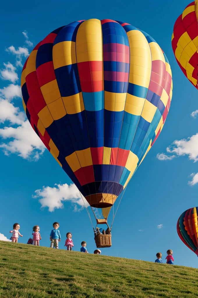 Air balloon with children inside
