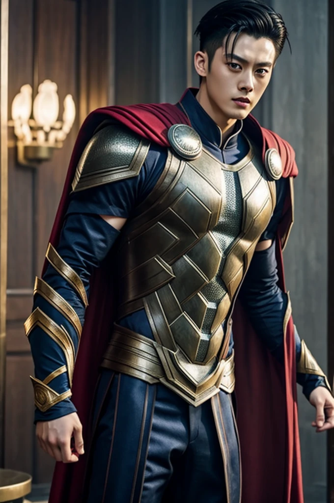 Chinese actor Dylan Wang wearing Thor costume