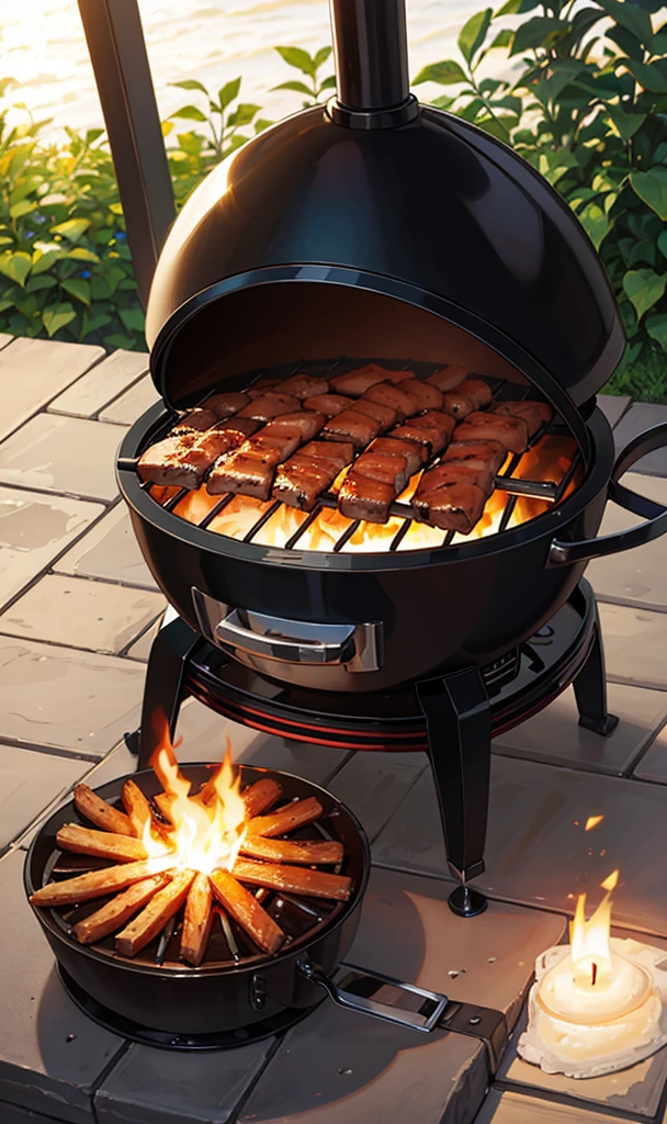 Enjoy a charcoal barbecue