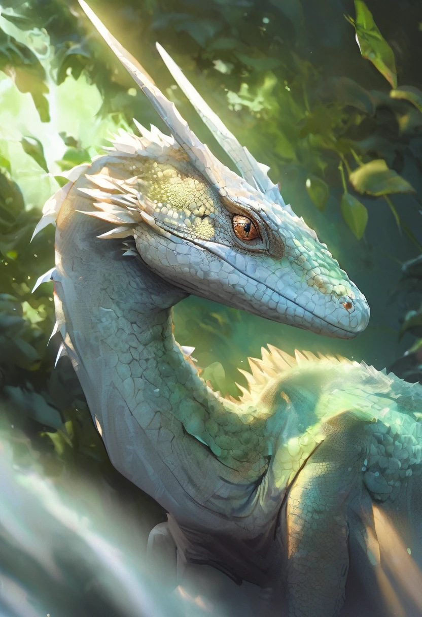 внеземная reptile существо. be a half angel, reptile. Long neck. pale white skin. Unhealthy appearance. unimportant character. Portrait of DND.