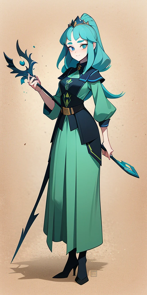 (1 Anthropomorphism of butterflies), (standing upright), (живопись standing upright), 1 Princess，with a staff in his hands, lush pale blue hair, languid look, detailed detailed face, Dynamic lighting, artstation quality, (standing upright)，solo, long skirt，character design, bizarre, chedevr，top quality，Best quality，ultra high resolution，Exquisite facial features