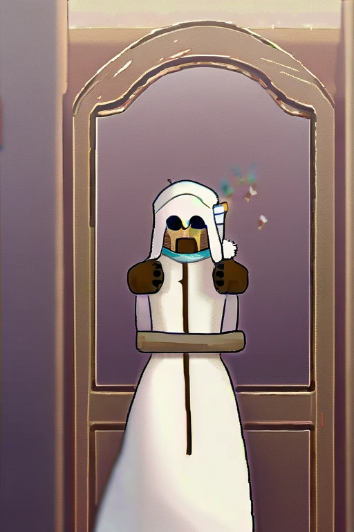 ((Лучшее качество)), ((шедевр)), (подробный), Now let her scratch the door.