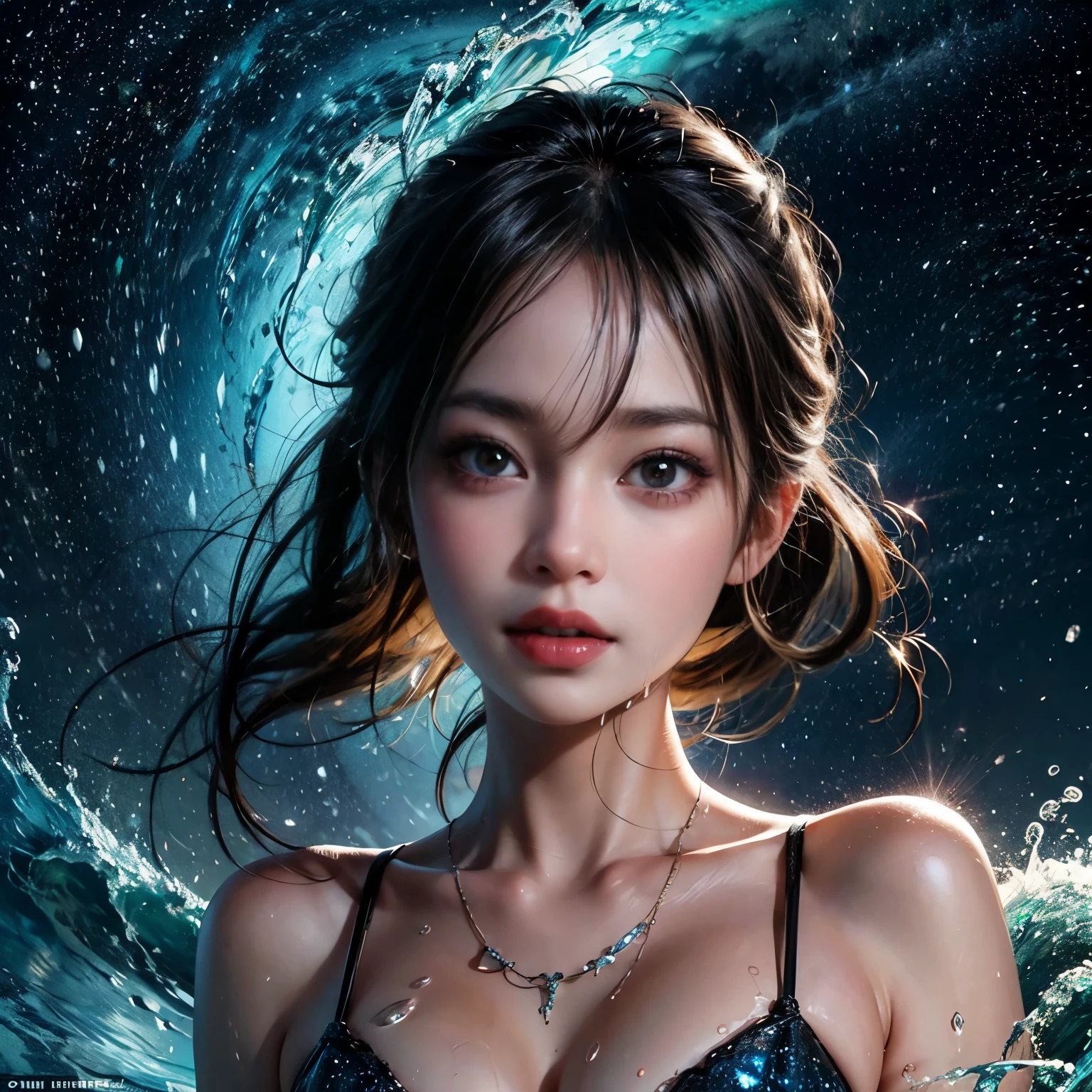 Woman、Naked woman, get out of the water)Pour water all over my body and face、Sweet color、A woman with a beautiful silhouette、Even though it's water, it's sexual. 、Working、