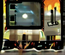 A burnt monster witha computer head