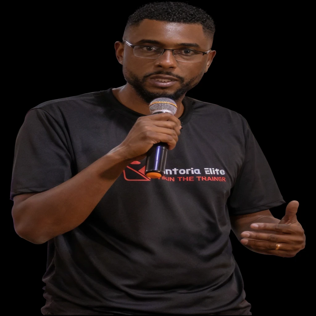 Man in a black shirt holding a microphone and giving a speech, taken at the beginning of 2020, taken at night, on a dark background, non-final run of 2010, 2 0 2 2 photo, by Ingrida Kadaka, por Chinwe Chukwuogo-Roy, side lit