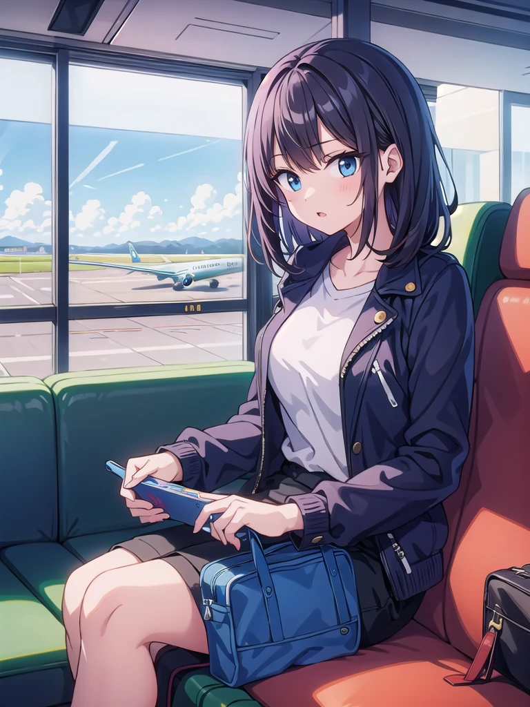 Girl,Autumn Airport,Traveling