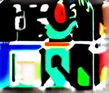 A burnt monster witha computer head