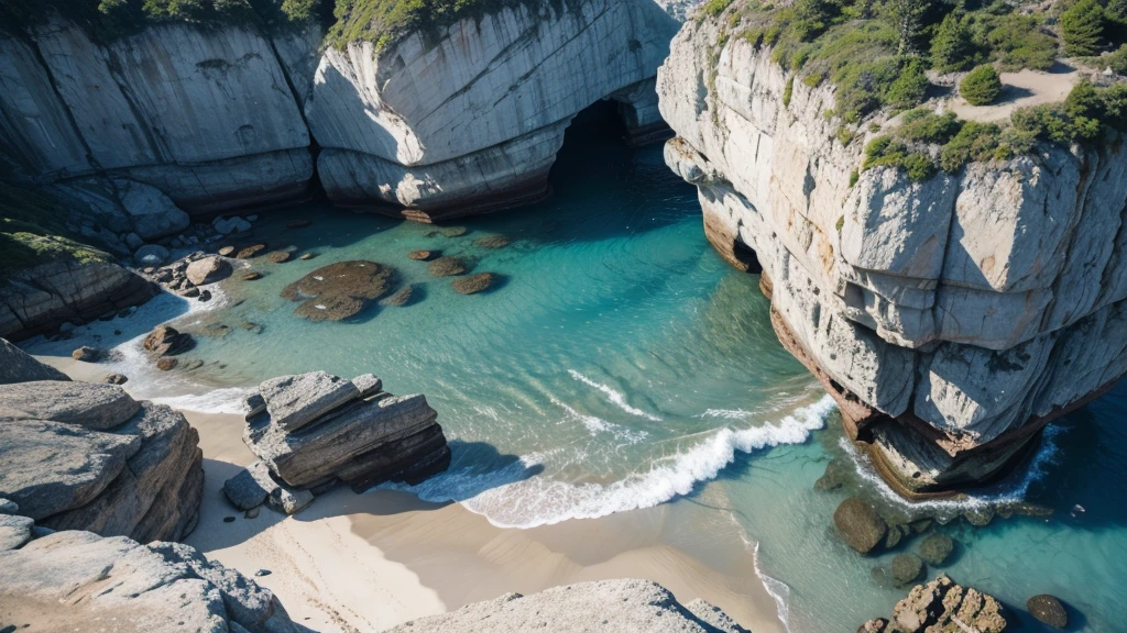 rock formations on the beach 