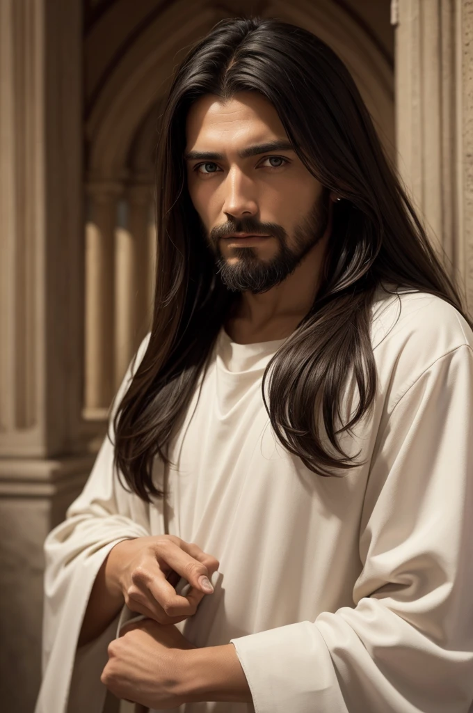 JesusChrist, next to angels, Jesus well portrayed, spiritual world