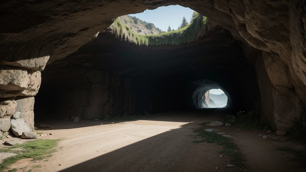 make the entrance to a very large and realistic cave 