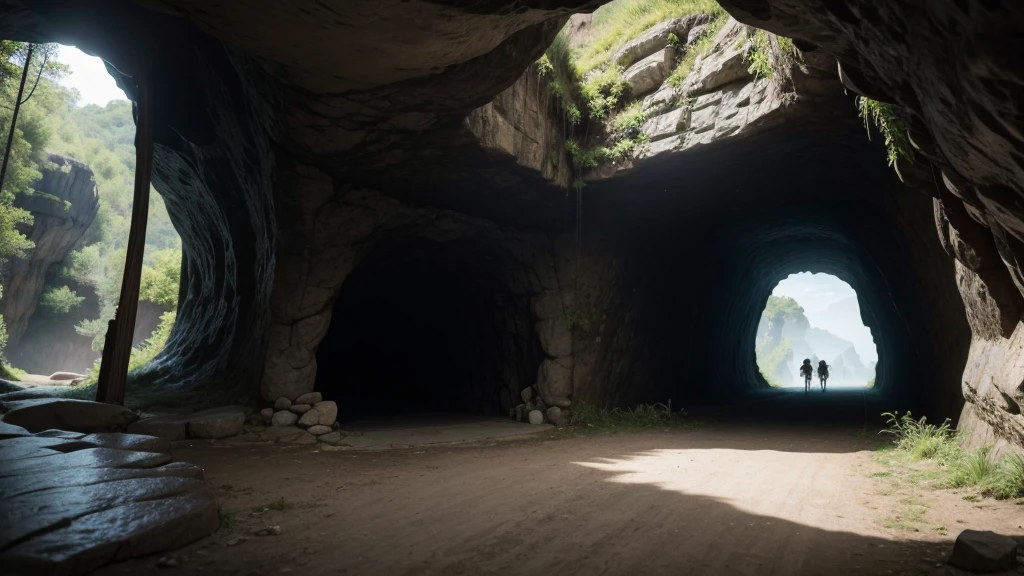 make the entrance to a very large and realistic cave 