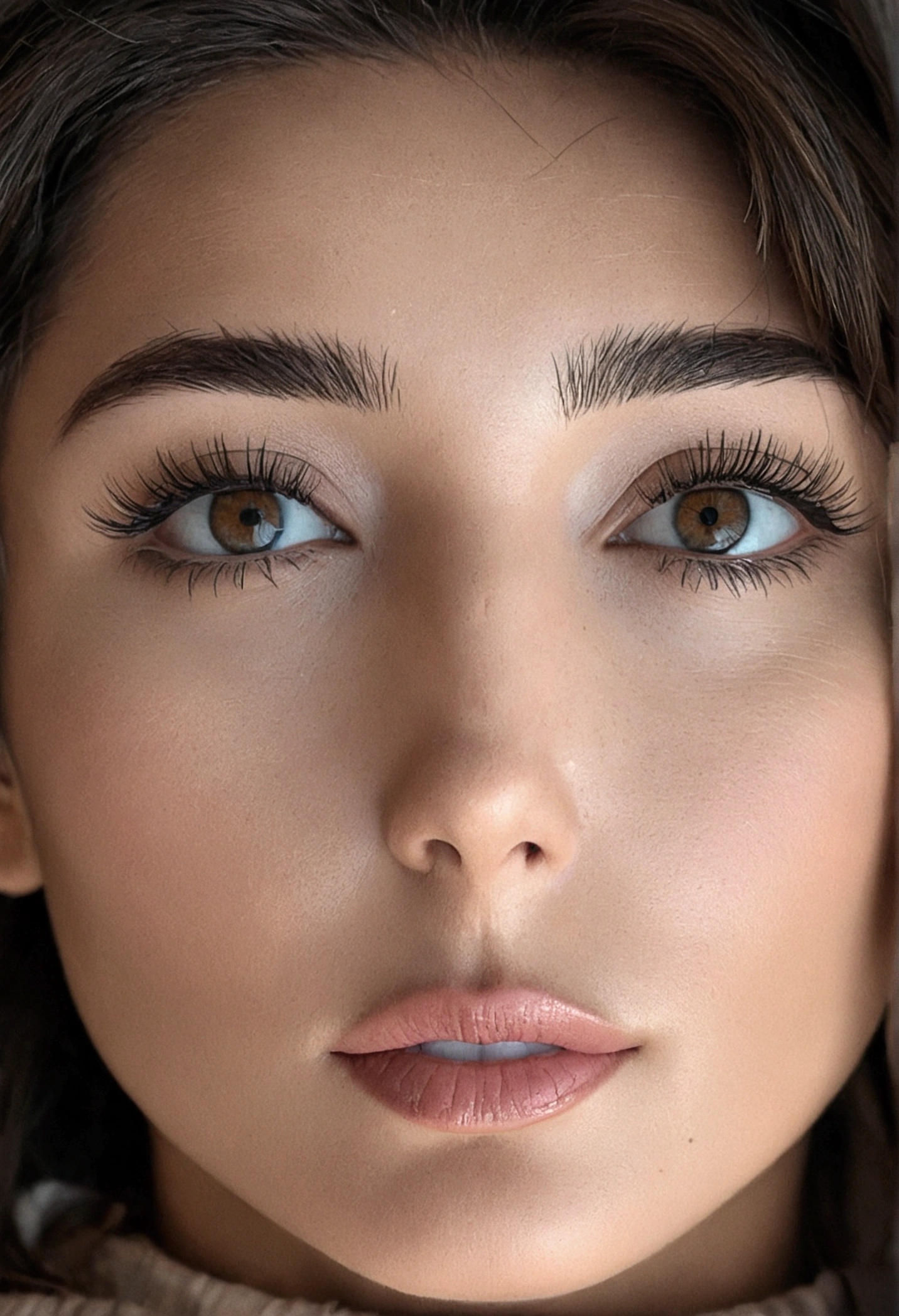 Visage femme sexy brune yeux provocateur