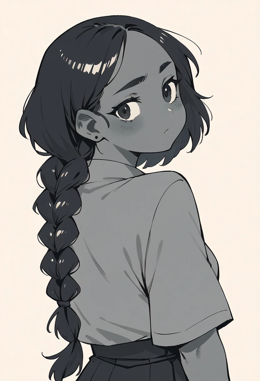 1 girl, human girl, braid hairl, dark girl
