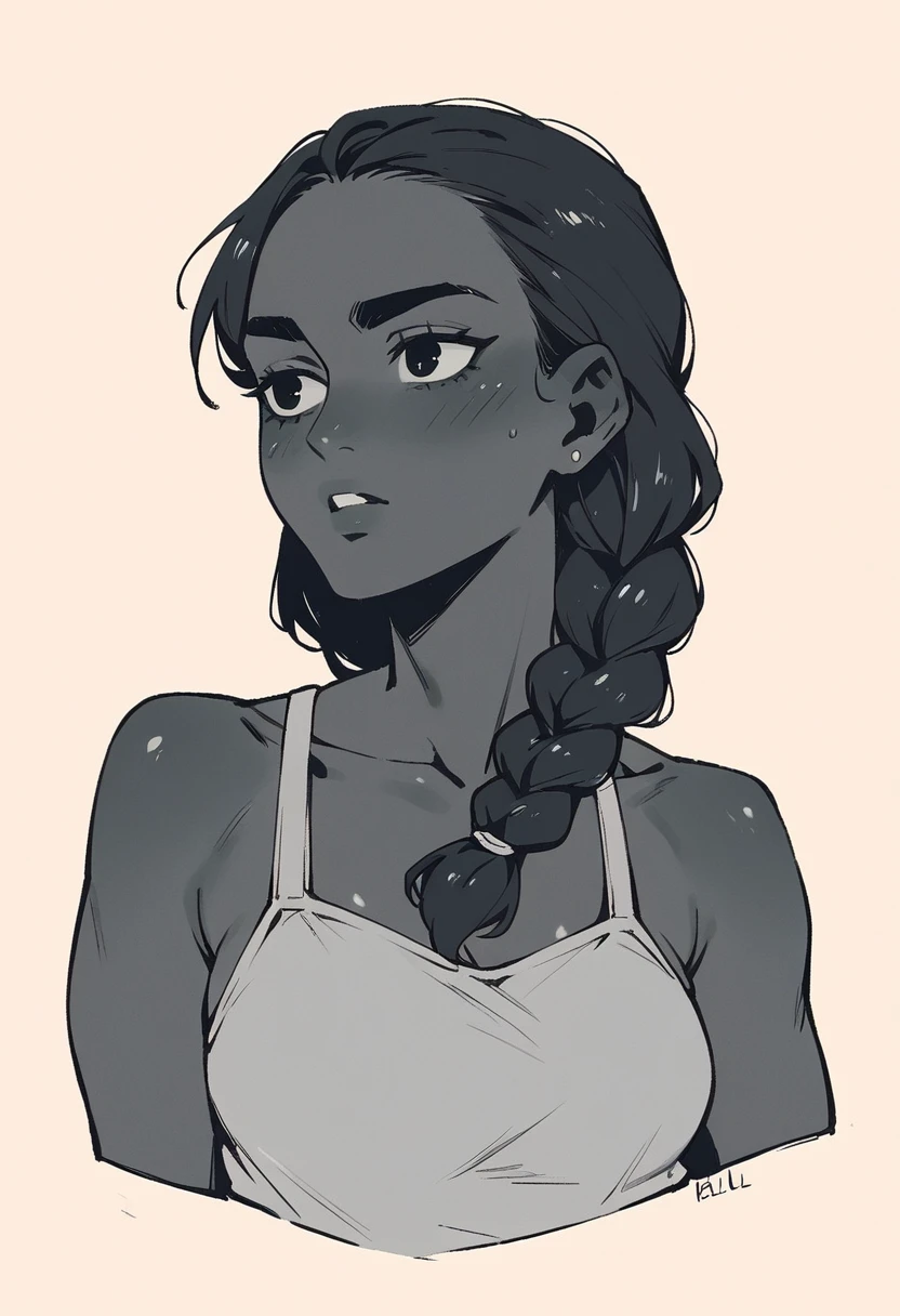 1 girl, human girl, braid hairl, dark girl
