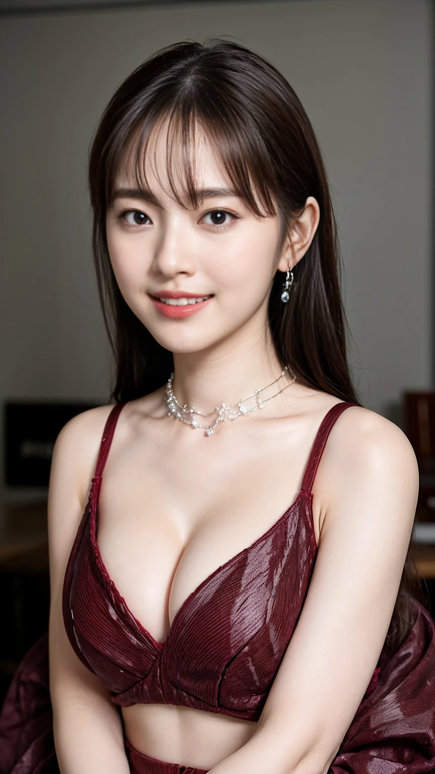 high resolution, realistic, sharp focus on face, extreme quality, 1 japanese girl, (accurate anatomy), beautiful courtesan, detailed and perfect face, large and even eyes, black eyes, round face, (alluring: 1.3), (a fusion of intelligence and alluring: 1.4), beautiful shining black hair, gentle smile, (sexy lips), bright colors, expensive crop top, (meaty shoulders and cleavage visible: 1.4), huge breasts, (no bra: 1.5), cleavage, uneven skin, sweaty skin, shining skin, looking at the viewer, perfectly customized gorgeouscrop top with short pants, looking at the viewer, floral pattern, perfect proportions, smelling, smelling, open mouth, smile, light smile, parted lips, jealous, expressionless, expressions, (photorealistic:1.2), cowboy shot, Surrealism, Best quality, 16k, masterpiece, accurate, textured skin, super detail