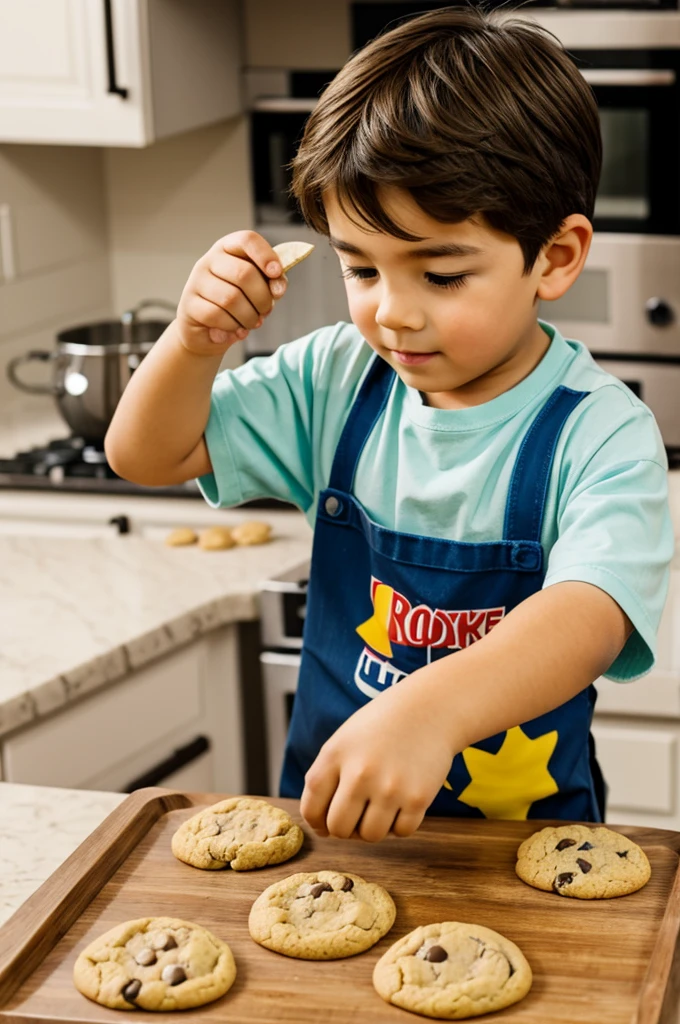 Boy making cookies